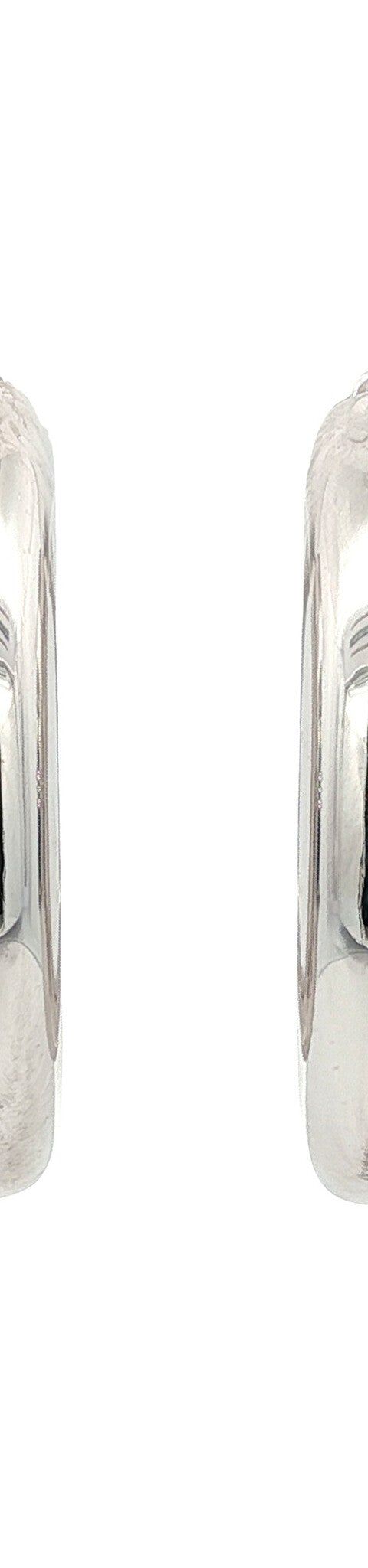 Vintage 14K White Gold Smooth Hoop Earrings
